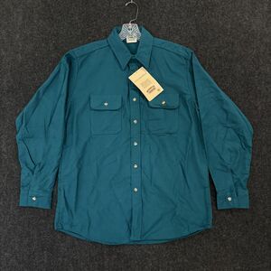 Five Brother Chamois Shirt Mens Large Teal Heavyweight Button Down Made USA